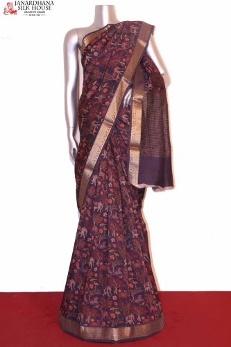 Exclusive Pure Printed Tussar Silk Saree